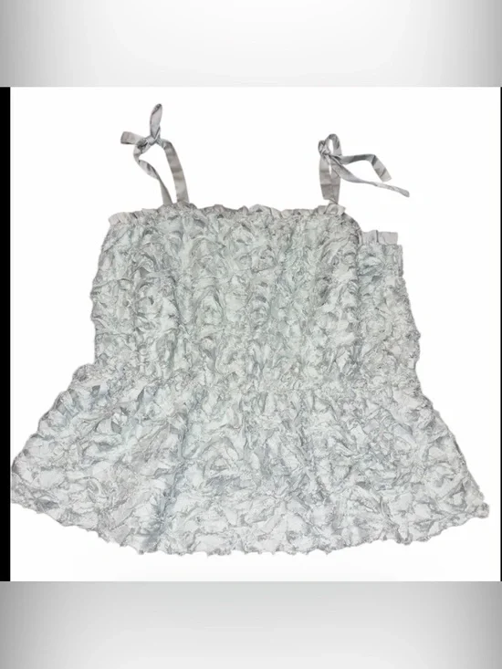 Anthropologie Sunday in Brooklyn Blue Smocked Textured Peplum Tank Size M NWT - Picture 4 of 8